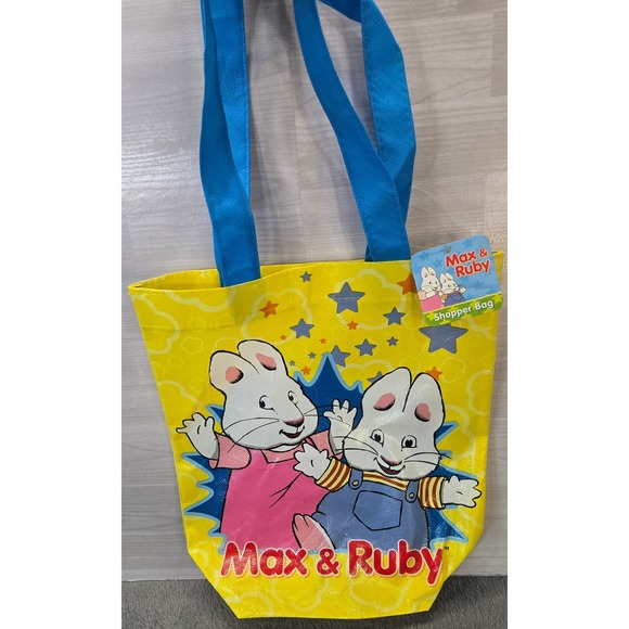 Max & Ruby Nick Jr Reusable Smaller Shop Bag Yellow Blue Tote Bunny Rabbit NWT - Picture 2 of 2
